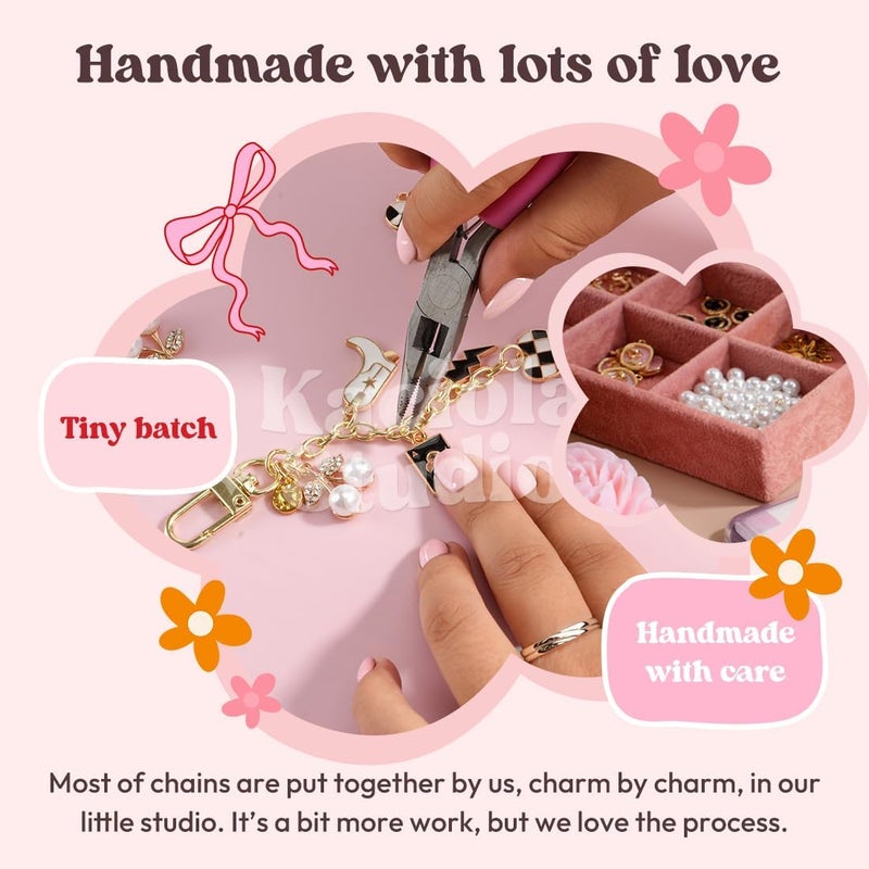 Kaciola Charm Chains for Kindle, Cute E-reader Phone Charm Bracelets Accessories Gift for Reader Booklovers Women Men, Charms Compatible for Kindle/E-Reader/Phone (B01-B07) - Image 4